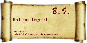 Ballon Ingrid névjegykártya